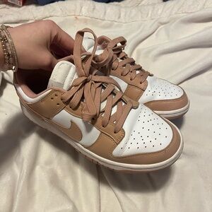 Nike Women's Beige and White Sneakers